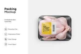 Download Premium Psd Tray With Raw Chicken Mockup