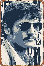 Javier Pena Narcos Art Poster Vintage Tin Sign for Bar Office Home Wall  Decor Gift Retro Metal Sign 12 X 8 inch : Amazon.ae: Home