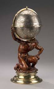 Covered Cup Hercules Supporting The Heavenly Sphere Around 1630 1640 Bronze Skulpturen Holzskulpturen