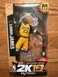 Mcfarlane Toys Lebron James Lakers 20th Anniversary Edition Nba 2k19 Series 1 For Sale Online Ebay Lebron James Lebron James Lakers Nba