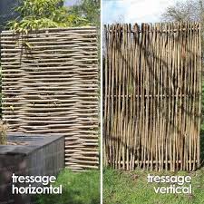 Panneau Noisetier Tressage Horizontal Ou Vertical Cloture Jardin Jardins Palissade Jardin