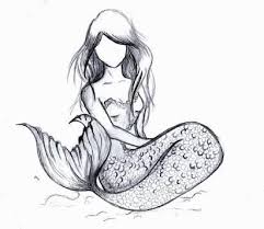Black And White Mermaid Sketch Image Result For Easy Mermaid Drawing Tumblr Beautiful Mermaid Drawing Mermaid Drawings Easy Mermaid Drawing