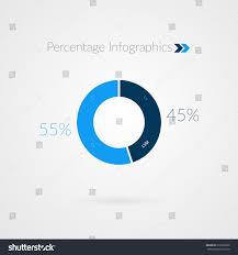 45 55 Percent Blue Pie Chart Stock Image Download Now