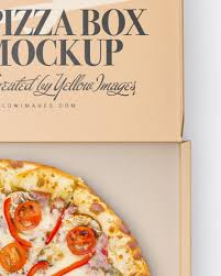 Opened Kraft Pizza Box Mockup In Object Mockups On Yellow Images Object Mockups
