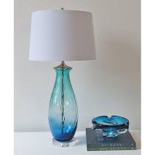 Image Of Ocean Blue And Green Glass Table Lamp Table Lamp Lamp Glass Table Lamp