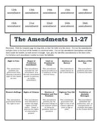 Amendments 11 27 Foldable High School Lesson Plans Junior High Social Studies High School History Teacher
