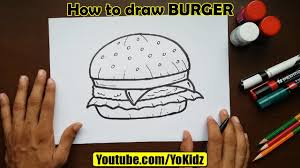 Burger food hamburger marker still coloredpencil traditionalart. How To Draw Burger Youtube
