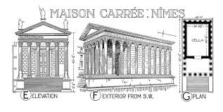 Autres plans du même type. Maison Carree Reconstruction Rendering Plan And Elevation Nimes Library Pictures Architecture Concept Drawings