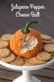 Jalapeno Popper Pumpkin Cheese Ball Cheese Ball Recipes Halloween Food For Party Food