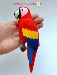 Filz Scarlet Ara Papagei Filz Papagei Magnet Oder Ornament Etsy Papagei Spielzeug Filzvogel Ara Papagei