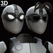3d Printable Model Spider Man Stealth Night Monkey Black Suit Face Shell And Goggles Far From Home Print File Format 3d Printable Models Spiderman Spider