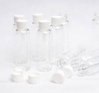 4 Oz Empty Plastic Clear PET Bottles w/ White Ribbed Lids ( 10 PACK)