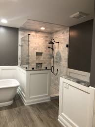 Bathroom Shower Different Wall Color And Bathroom Layout Bathroom Remodel Master Bathroom Tile Designs Farmhouse Master Bathroom