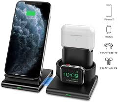 Amazon Com Seneo Wireless Charger 3 In 1 Wireless Charging Station For Apple Watch Airpods Pro 2 Detachabl In 2020 Wireless Charger Charging Station Iphone Charger