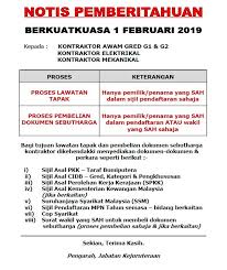 Mula2 masa aku ambik nombor aku dah tanya kat pegawai tu perlukan salinan ic dan lesen tak nak. Notis Pemberitahuan Untuk Kontraktor Awam Gred G1 G2 Kontraktor Elektrikal Kontraktor Mekanikal Portal Rasmi Majlis Bandaraya Seremban Mbs