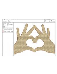 Un valentine& en forme de coeur x27 ; Motif De Broderie Machine Mains Forme Coeur