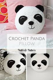 A Sweet Stuffed Panda Pillow To Decorate Your Black And White Nursery This Stuffed Animal Pillow Is Sure To Please Y Panda Pillow Crochet Panda Animal Pillows