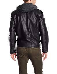 Levi S Men S Faux Leather Hooded Racer Jacket Leather Jacket With Hood Leather Jacket Leather Jacket Men
