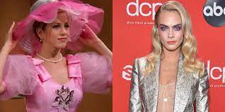 Selena & cara glam it up in st tropez; Cara Delevingne Wears Rachel S Bridesmaid Dress In Friends Reunion