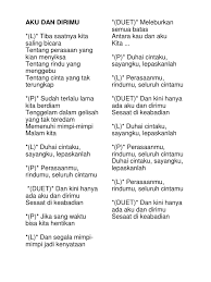 Berikut lirik lagu sebuah tarian yang tak kunjung selesai dari nadin amizah: Aku Dan Dirimu