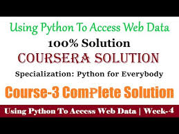 Watch out this video and earn free certi. 4 Coursera Using Python To Access Web Data Week 4 100 Solution Python For Everybody Full Answer Ø¯ÛØ¯Ø¦Ù Dideo