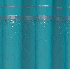 Aqua Faux Silk Fabric Shower Curtain Silver Ribbon Cascading Hologram Sequins Turquoise Shower Curtain Fabric Shower Curtains Curtains