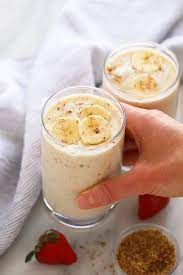 To make a smoothie thicker: Healthy Banana Smoothie 11g Of Protein Fit Foodie Finds