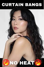 You may wear the rest of your naturally curly, but it's ok to straighten out your fringe a little. How To Style Curtain Bangs Without Heat How To Style Curtain Bangs Curtain Bangs Curls No Heat