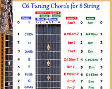 8 string lap steel guitar chart poster c6 tuning altern