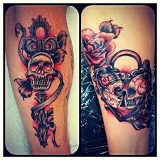 Maybe you would like to learn more about one of these? Skull Key And Lock Tattoo Couple Tattoos Matching Couple Tattoos Couple Tattoos Unique