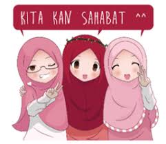 Dalam keseharian setiap muslimah pasti memiliki sahabat baik itu sahabat di sekolah, di kantor maupun dalam oraganisasi atau forum. Check Out The Kartun Muslimah Sticker By Ay Humaeni On Chatsticker Com Friend Anime Islamic Cartoon Best Friends Cartoon