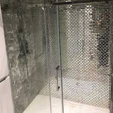 Pin By Carrie Ehinger On Bar Backsplash In 2020 Mirror Tiles Bathroom Mosaic Shower Tile Mosaic Tile Mirror