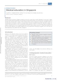 Pdf Medical Education In Singapore