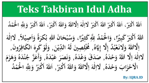 Takbiran itu kalimah takbir yang dikumandangkan dengan kata allahu akbar. Lafadz Takbiran Idul Adha Panjang Latin Dan Artinya Iqra Id