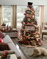 Christmas Tree Idea Red Truck Burlap Ribbon Colored Lights Rustic Country Farmhouse Fun Christmas Decorations Christmas Tree Themes Indoor Christmas