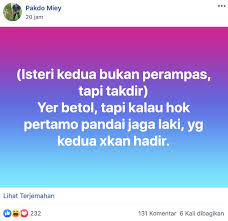 Sehingga mereka aware dengan perubahan dan sikap istri. Heboh Istri Kedua Disebut Bukan Perampas Melainkan Takdir