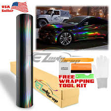 I only asked because i vinyl wrapped my door handles, and they got scratched pretty easily from my fingernails. Holographic Black Rainbow Neo Chrome Car Vinyl Wrap Air Bubble Free Sticker Diy Ebay