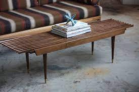 Easy and affordable to build with only simple straight cuts from readily available and. Appealing Mid Century Modern Expanding Slat Bench Coffee Table U S A 1950s Coffee Table Mid Century Modern Coffee Table Coffee Table Usa