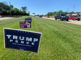 They feature the official biden/harris sign, a 'team joe' logo, a 'joe' pride, and one with aviator glasses painted red, white, and blue. On The Ground In Wisconsin Trump S Team Goes Door To Door While Biden Stays Virtual Amid Coronavirus Chicago Tribune