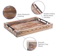 Buy top selling products like forest gate olivia modern geometric glass nesting coffee tables and safavieh rascal wood coffee table in walnut coffee. Large Ottoman Tray With Handles 20 X14 Coffee Table Tray Rustic Tray For Ottoman Wooden Trays For Coffee Table Wooden Serving Trays For Ottomans Ottoman Trays Home