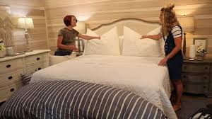 The space above the headboard is the perfect place to showcase. Bedding Ideas 4 Different Ways To Make A King Bed Youtube
