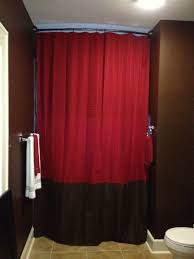 Diy Tutorial Extra Long Chocolate Brown And Red Bathroom Shower Curtain Super Tall Shower Cu Diy Shower Curtain Extra Long Shower Curtain Long Shower Curtains