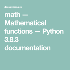 Math Mathematical Functions Python 3 8 3 Documentation Math Math Equations Coding