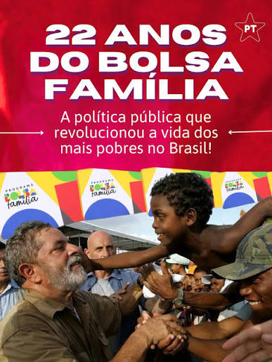 Há 22 anos, o Bolsa Família revolucionou a vida dos mais pobres e mudou a história do Brasil 🇧🇷 Um programa dos governos Lula e que levou comida para mesa, estudo, profissionalização
