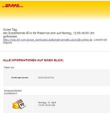 Das paket ist verschollen oder beschädigt? Ihr Dhl Paket Kommt Am Montag 12 00 18 00 Uhr