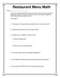 Real life math menu math for beginners. 25 Menu Math Ideas Math Teaching Math Math Classroom