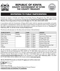 In the fy2021/2022 budget, there is a significant reduction in the budget for both budget lines. Public Participation On Cfsp 2021 And County Budget For Fy 2021 2022 County Government Of Nyeri