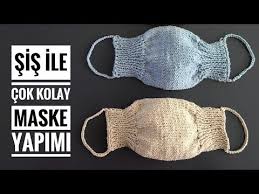 Sis Ile Orgu Maske Yapimi Cok Kolay Knit Mask Youtube Orgu Maskeler Tig Isleri