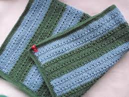 Neue babydecke krabbeldecke gehäkelt handarbeit 77x80 cm baby blanket handmade. Gehakelte Decke Ca 80 X 70 Cm Blau Grun Gestreift Aus Wolle
