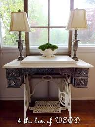 White Sewing Machine Repurposed Treadle Sewing Cabinet White Sewing Machine Old Sewing Machines Sewing Machine Tables